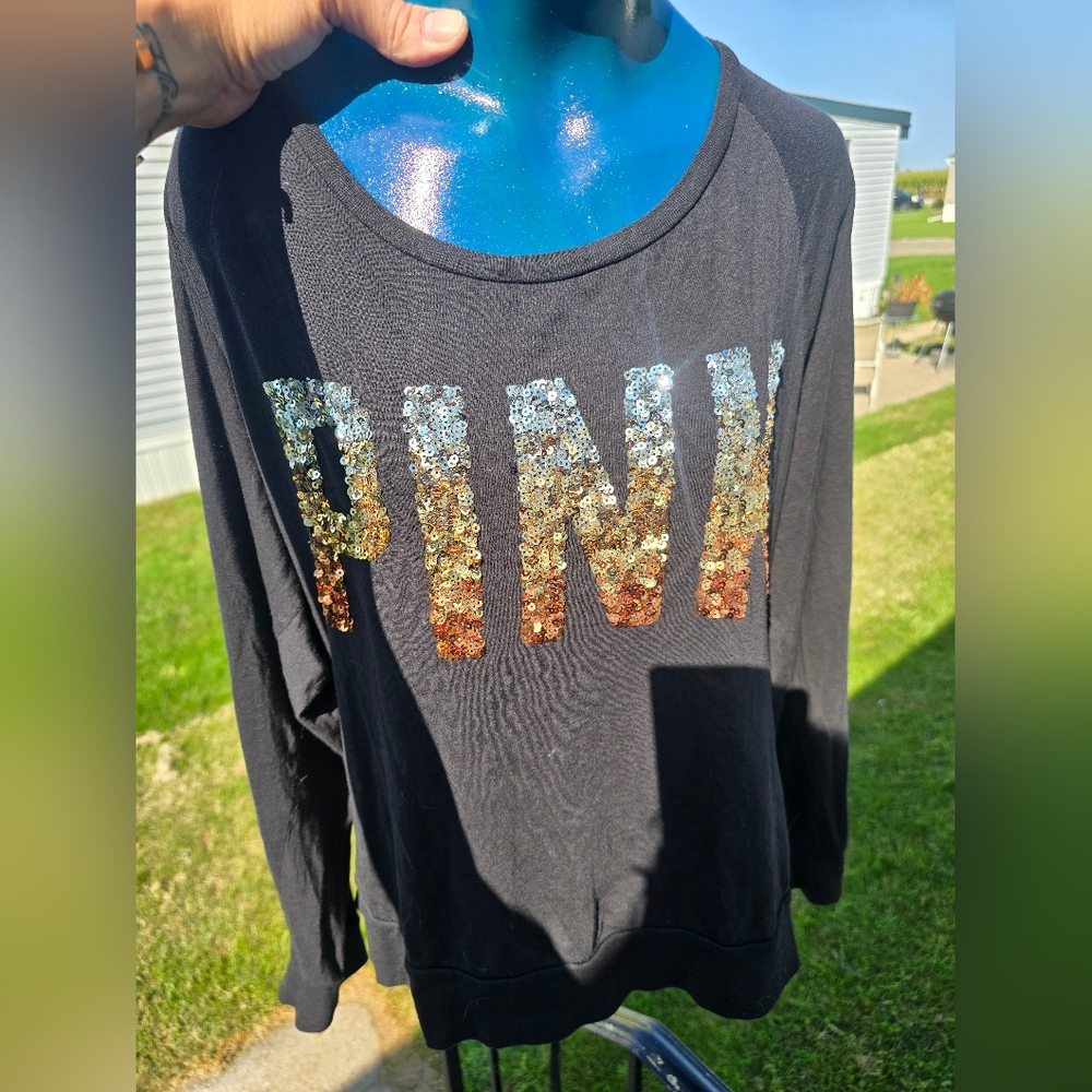 Pink Victoria's secret shirt sequin logo